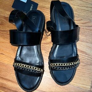 Black platform sandals